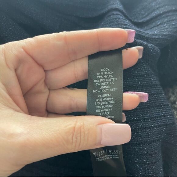 NWOT White House Black Market Asymmetric Drape Sleeve Shimmer Sweater Medium - Picture 3 of 3